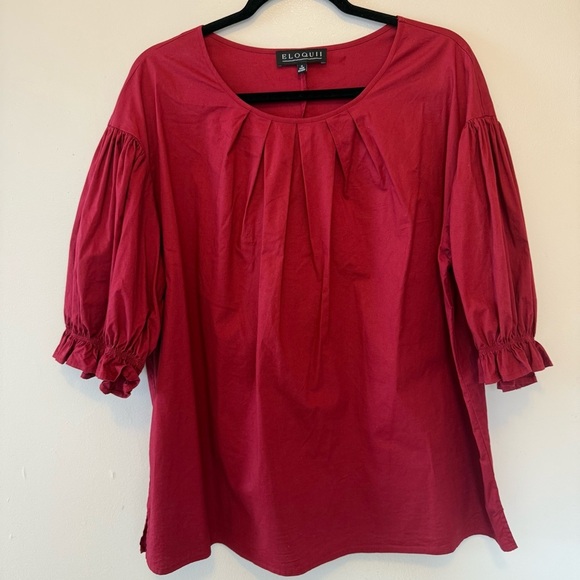 Eloquii Plus Size Burgundy Blouse - Picture 2 of 8